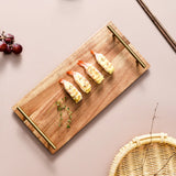 SOGA 30cm Brown Rectangle Wooden Acacia Food Serving Tray Charcuterie Board Centerpiece  Home Decor