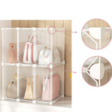 SOGA 1 Tier Multifunctional PP Plastic Bag Box Portable Cubby DIY Storage Shelves Stackable Handbag Purse Organiser