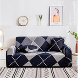 SOGA 2-Seater Checkered Sofa Cover Couch Protector High Stretch Lounge Slipcover Home Decor