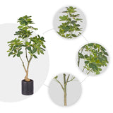 SOGA 2X 120cm Artificial Natural Green Schefflera Dwarf Umbrella Tree Fake Tropical Indoor Plant Home Office Decor