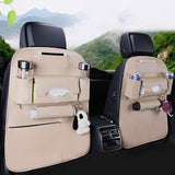 SOGA 2X PVC Leather Car Back Seat Storage Bag Multi-Pocket Organizer Backseat and iPad Mini Holder White