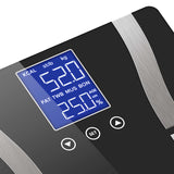 SOGA 2X Glass LCD Digital Body Fat Scale Bathroom Electronic Gym Water Weighing Scales Black/White