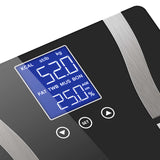 SOGA 2X Glass LCD Digital Body Fat Scale Bathroom Electronic Gym Water Weighing Scales Black/Purple