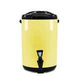 SOGA 4X 8L Stainless Steel Insulated Milk Tea Barrel Hot and Cold Beverage Dispenser Container with Faucet Yellow