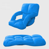 SOGA 4X Foldable Lounge Cushion Adjustable Floor Lazy Recliner Chair with Armrest Blue