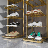 SOGA 2X 5 Tier Gold Plated Metal Shoe Organizer Space Saving Portable Footwear Storage Shelf