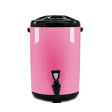 SOGA 2X 18L Stainless Steel Insulated Milk Tea Barrel Hot and Cold Beverage Dispenser Container with Faucet Pink