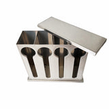 SOGA Stainless Steel Buffet Restaurant Spoon Utensil Holder Storage Rack 4 Holes