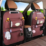 SOGA 2X PVC Leather Car Back Seat Storage Bag Multi-Pocket Organizer Backseat and iPad Mini Holder Coffee