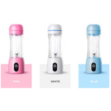 SOGA 380ml Portable Mini USB Rechargeable Handheld Fruit Mixer Juicer White