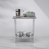 SOGA Commercial Catering Kitchen Stainless Steel Prep Work Bench Table with Back-splash 80*70*85cm