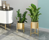 SOGA 4X 30CM Gold Metal Plant Stand with Flower Pot Holder Corner Shelving Rack Indoor Display