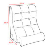 SOGA 2X 60cm Silver Triangular Wedge Lumbar Pillow Headboard Backrest Sofa Bed Cushion Home Decor