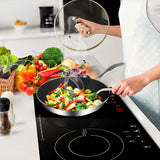 SOGA Stainless Steel Fry Pan 22cm 32cm Frying Pan Skillet Induction Non Stick Interior FryPan