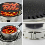 SOGA BBQ Grill Stainless Steel Portable Smokeless Charcoal Grill Home Outdoor Camping