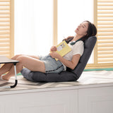 SOGA 4X Grey Lounge Floor Recliner Adjustable Gaming Sofa Bed Foldable Indoor Outdoor Backrest Seat Home Office Decor