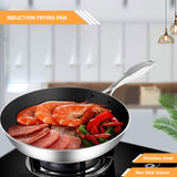 SOGA Stainless Steel Fry Pan 26cm Frying Pan Induction FryPan Non Stick Interior