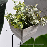 SOGA 2X 27cm Rock Grey Square Resin Plant Flower Pot in Cement Pattern Planter Cachepot for Indoor Home Office