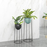 SOGA 4X 70cm Round Wire Metal Flower Pot Stand with Black Flowerpot Holder Rack Display