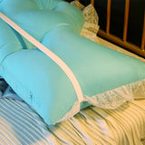 SOGA 2X 150cm Light Blue Princess Bed Pillow Headboard Backrest Bedside Tatami Sofa Cushion with Ruffle Lace Home Decor