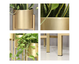 SOGA 2X 30CM Gold Metal Plant Stand with Flower Pot Holder Corner Shelving Rack Indoor Display