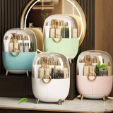 SOGA Pink Transparent Countertop Makeup Organiser Cosmetic Storage Waterproof Dustproof Bathroom Skincare Holder with Lid