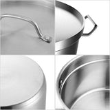 SOGA Commercial 304 Stainless Steel Steamer With 2 Tiers Top Food Grade 28*18cm