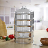 SOGA 2X 5 Tier Stainless Steel Steamers With Lid Work inside of Basket Pot Steamers 25cm