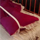 SOGA 2X 180cm Burgundy Princess Bed Pillow Headboard Backrest Bedside Tatami Sofa Cushion with Ruffle Lace Home Decor