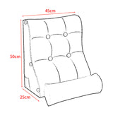 SOGA 2X 45cm SilverTriangular Wedge Lumbar Pillow Headboard Backrest Sofa Bed Cushion Home Decor