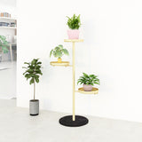 SOGA 2X 3 Tier Gold Round Plant Stand Flowerpot Tray Display Living Room Balcony Metal Decorative Shelf