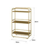 SOGA 3 Tier Rectangular Bathroom Shelf Multifunctional Storage Display Rack Organiser