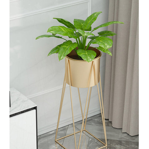 gold plant pot nz SOGA 4X 50cm Gold Metal Plant Stand with Gold Flower Pot Holder Corner – heysNZ