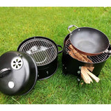 SOGA 3 In 1 Barbecue Smoker Outdoor Charcoal BBQ Grill Camping Picnic Fishing