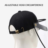 4X Outdoor Protection Hat Anti-Fog Pollution Dust Saliva Protective Cap Full Face HD Shield Cover Adult Black/White