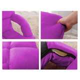 SOGA 4X Foldable Lounge Cushion Adjustable Floor Lazy Recliner Chair with Armrest Purple