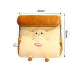 SOGA Smiley Face Toast Bread Wedge Cushion Stuffed Plush Cartoon Back Support Pillow Home Decor