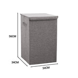 SOGA Grey Medium Collapsible Laundry Hamper Storage Box Foldable Canvas Basket Home Organiser Decor