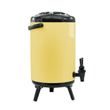 SOGA 2X 18L Stainless Steel Insulated Milk Tea Barrel Hot and Cold Beverage Dispenser Container with Faucet Yellow