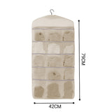 SOGA 2X Beige Double Sided Hanging Storage Bag Underwear Bra Socks Mesh Pocket Hanger Home Organiser