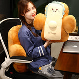 SOGA 48 cm Smiley Face Toast Bread Cushion Stuffed Car Seat Plush Cartoon Back Support Pillow Home Decor