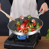 SOGA Stainless Steel Fry Pan 36cm Frying Pan Induction FryPan Non Stick Interior