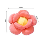 SOGA Red Double Flower Shape Cushion Soft Bedside Floor Plush Pillow Home Decor