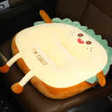 SOGA Cute Face Toast Bread Cushion Stuffed Car Seat Plush Cartoon Back Support Pillow Home Decor