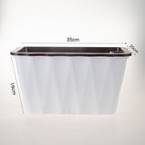 SOGA 2X 35cm Small White Rectangular Flowerpot Vegetable Herb Flower Outdoor Plastic Box Garden Decor