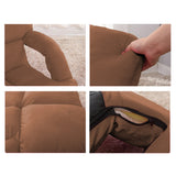 SOGA 4X Foldable Lounge Cushion Adjustable Floor Lazy Recliner Chair with Armrest Coffee