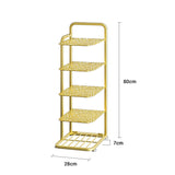 SOGA 2X 5 Tier Gold Plated Metal Shoe Organizer Space Saving Portable Footwear Storage Shelf