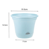 SOGA 19.5cm Blue Plastic Plant Pot Self Watering Planter Flower Bonsai Indoor Outdoor Garden Decor Set of 3