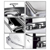 SOGA 4X 6.5L Stainless Steel Double Soup Tureen Bowl Station Roll Top Buffet Chafing Dish Catering Chafer Food Warmer Server