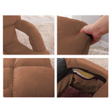 SOGA Foldable Lounge Cushion Adjustable Floor Lazy Recliner Chair with Armrest Coffee